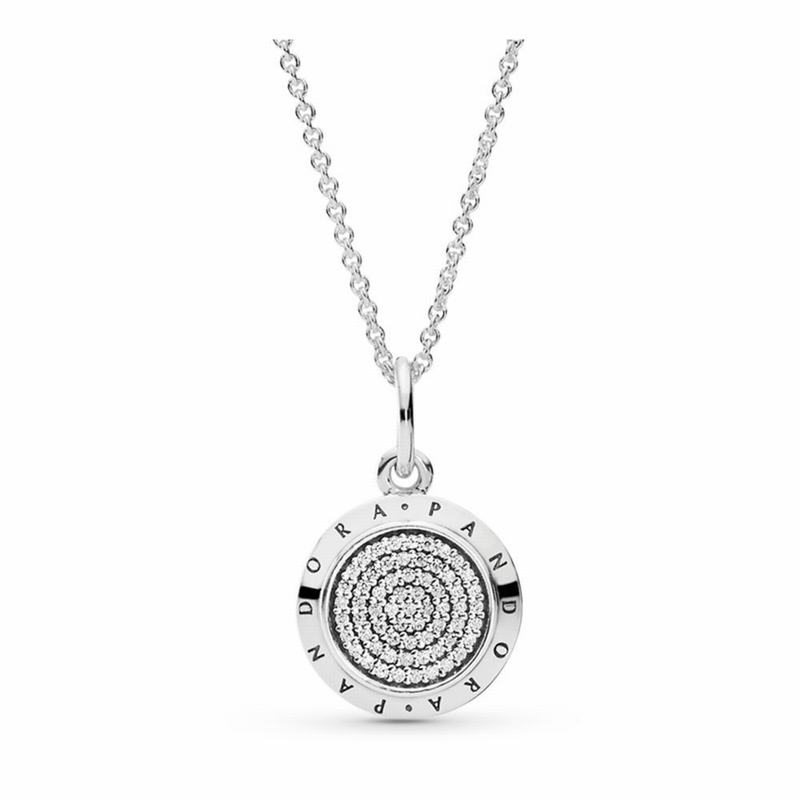 Pandora Signature Pendant Necklace - Sterling Silver/Cubic Zirconia - Canada | WS3107ZM